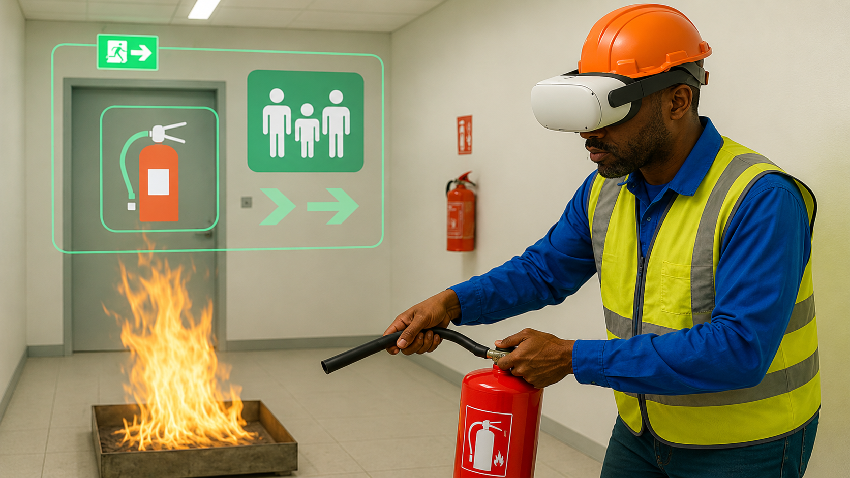 Catalogue illustration for mixed reality firefighting